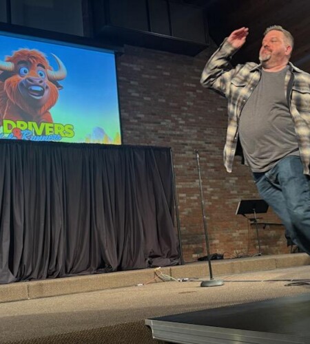 Matt retelling the story of the Buffalo Run